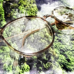 ボスリントン型∴べっ甲∴伊達メガネ 3枚目の画像