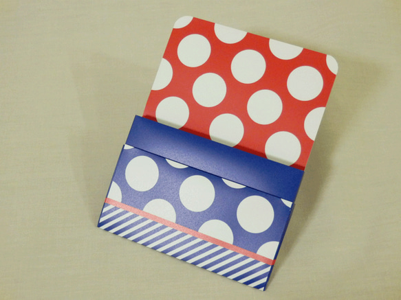 紙のカードケース　「水玉ストライプ」 3枚目の画像