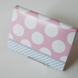 paper cardcase　水玉ストライプ　ピンク 2枚目の画像