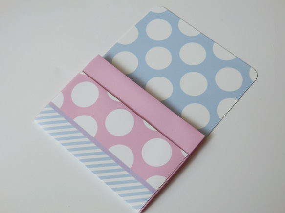 paper cardcase　水玉ストライプ　ピンク 3枚目の画像