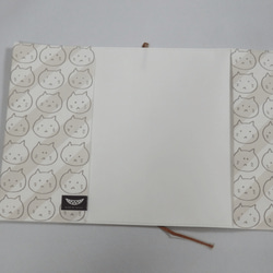 布と紙の文庫本カバー　「ねこストライプ」 3枚目の画像