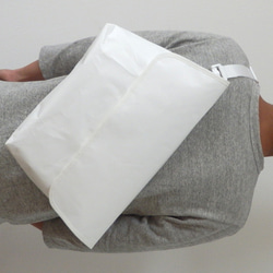 paper messengerbag　Lサイズ（無地：白）※オーダー製作 4枚目の画像