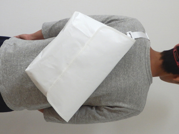 paper messengerbag　Lサイズ（無地：白）※オーダー製作 4枚目の画像