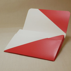 N35m1001 様　オーダー品　「カードケース　半分（白×赤）」 3枚目の画像