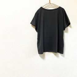 Newシンプルロゴ！ドルマンスリーブレディースTシャツ(ブラック) /ロゴ カットソー 2枚目の画像