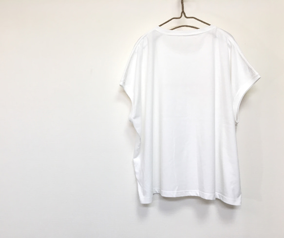 Tシャツ/Newロゴ!!スリーブレスワイドレディースTシャツ(オフホワイト)/トップス 白ｔ 3枚目の画像