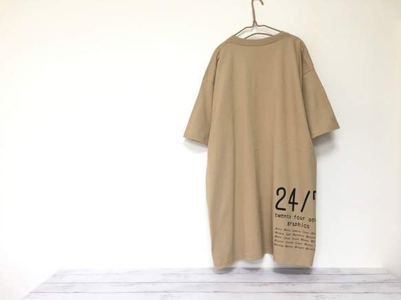 超ビッグTシャツ《カフェオーレ》チェックボックス メンズ5XL（6L）／ユニセックス 1枚目の画像