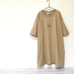 超ビッグTシャツ《カフェオーレ》チェックボックス メンズ5XL（6L）／ユニセックス 2枚目の画像