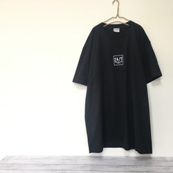 超ビッグTシャツ《ブラック》チェックボックス メンズ5XL（6L）／ユニセックス 2枚目の画像