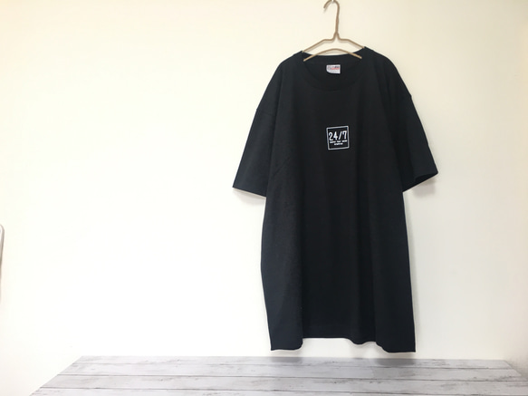 超ビッグTシャツ《ブラック》チェックボックス メンズ5XL（6L）／ユニセックス 2枚目の画像