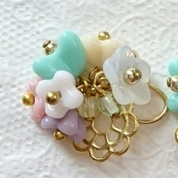 floral＊bouquet～チェコフラワーブーケ <ピアス/イヤリング> 3枚目の画像