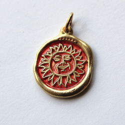 WaxSeal Jewelry 封蝋ネックレスチャーム 真鍮 太陽神～アマテラス～ シーリングワックス 3枚目の画像