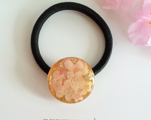 【ヘアゴム】レジン　桜 桜満開＊レジン∞髪ゴム【51】 ヘアゴム なゆずまみぃ 通販 1946170
