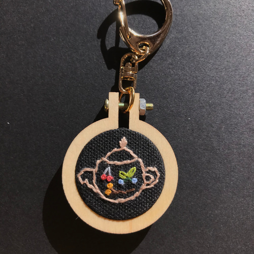 mini刺繍枠キーホルダー tea pot その他雑貨 HARITOITO 通販