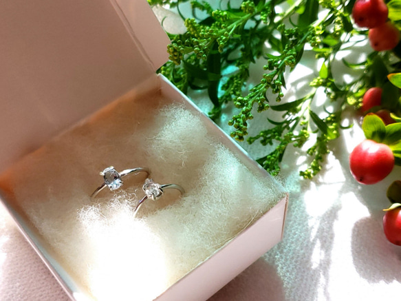 希望や才能を花開かせる　Herkimer Diamond Staring silver　リング 5枚目の画像