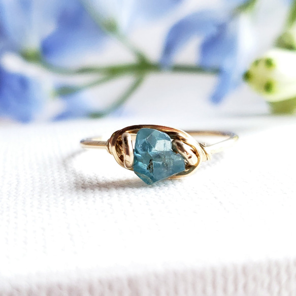 14kgf ホワイトダイヤモンド ブルームーンストーン チェーンリング