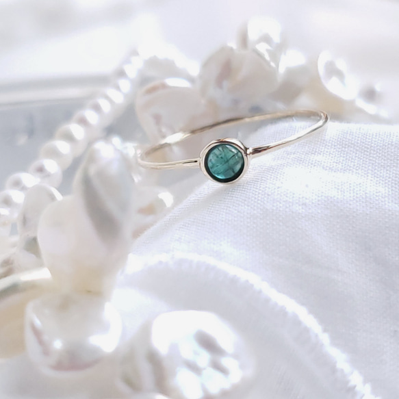 カラー指定出来ます。10K ベゼルリング 希少石 グランディディエライト