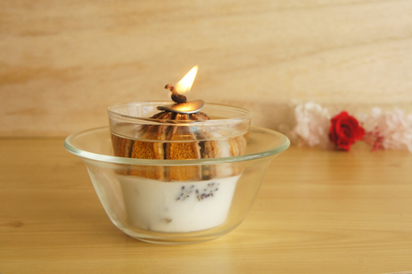 ドライオレンジのオイルランプ- ピュアアロマオイルキャンドル　wax & oil candle - 1枚目の画像