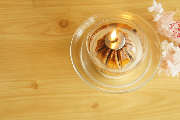 ドライオレンジのオイルランプ- ピュアアロマオイルキャンドル　wax & oil candle - 3枚目の画像