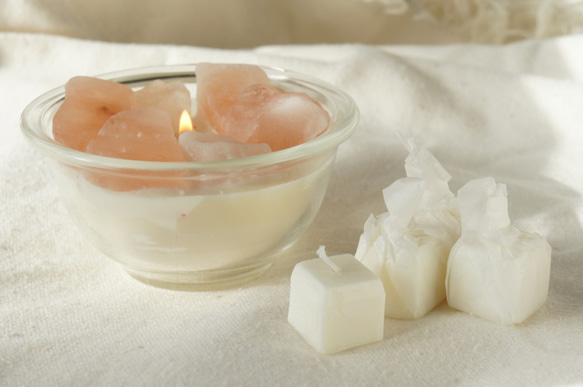 Creema限定* ヒマラヤ Rose salt リフィルでブレンドキャンドル oraganic soy candle 2枚目の画像