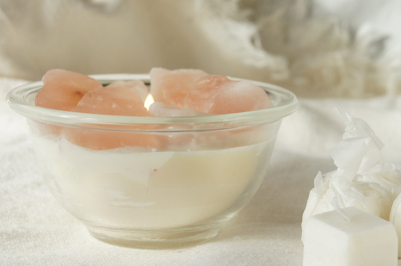 Creema限定* ヒマラヤ Rose salt リフィルでブレンドキャンドル oraganic soy candle 8枚目の画像