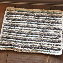 裂き編みマット リサイクル麻・綿  (古着を使用)  G 2枚目の画像