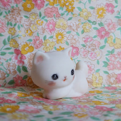 ビスク猫（白） 3枚目の画像