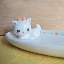 白猫のアクセサリートレイ☆ 2枚目の画像