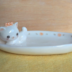 白猫のアクセサリートレイ☆ 6枚目の画像