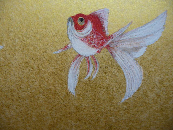 琉金☆オリジナル肉筆☆日本画☆岩絵具☆はがき絵 絵画