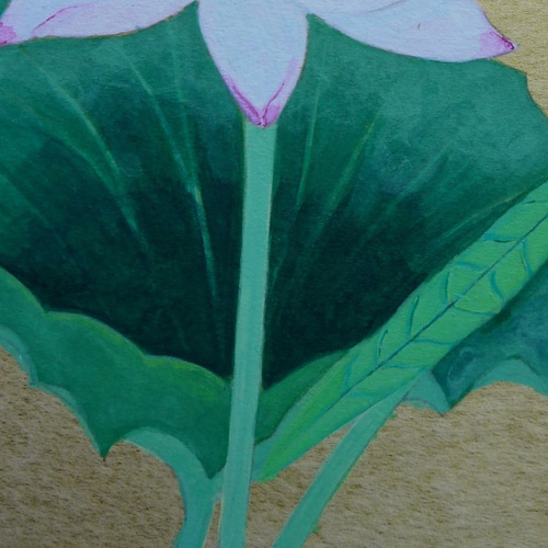 蓮の花☆オリジナル肉筆☆日本画☆岩絵具☆はがき絵 絵画