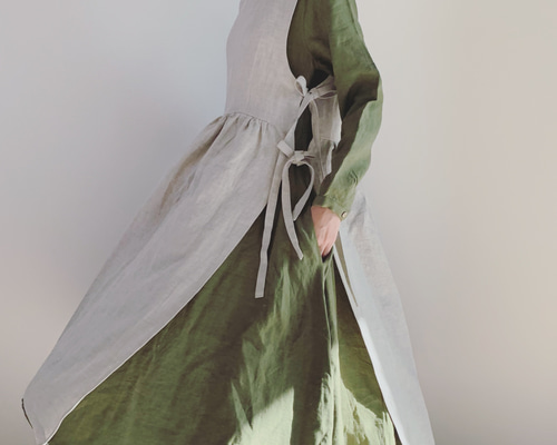 ランランになりましたm(_ _)m 手作りエプロンワンピース