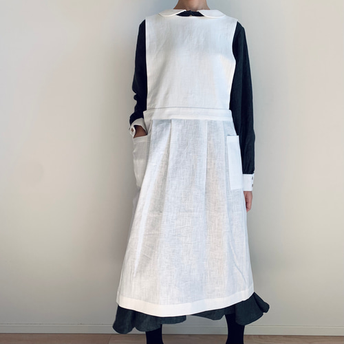 リネンナチュラルエプロン(オフ白) その他ファッション Ito-hari 通販
