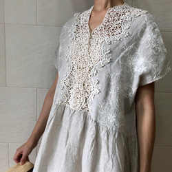 Vネックレースワンピース(生成) 7枚目の画像