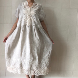 Vネックレースワンピース(生成) 8枚目の画像