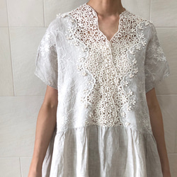 Vネックレースワンピース(生成) 9枚目の画像