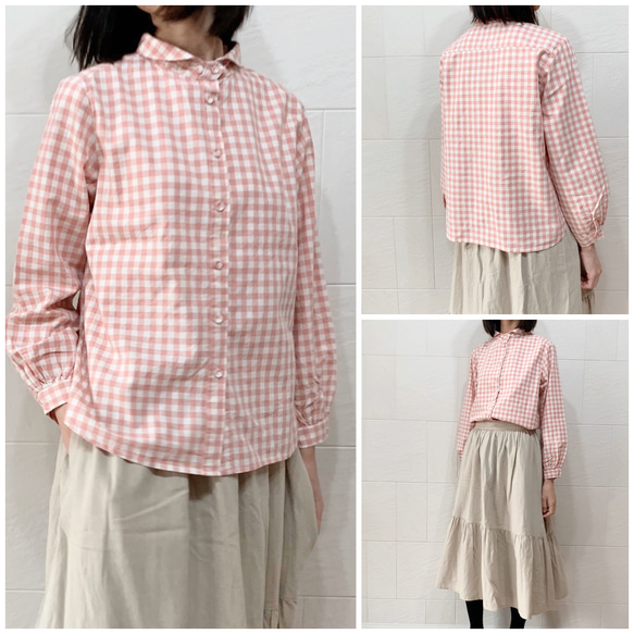 【値下げ】ギンガムチェックシャツ(pink) 7枚目の画像