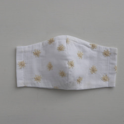 黄花刺繍マスク(ノーズワイヤー入り) 2枚目の画像