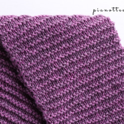 ふんわりやわらか ガーター編みのスヌード(紫) 4枚目の画像