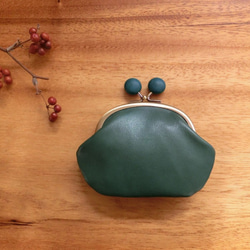 木玉のかわいいがま口財布（グリーン） 3枚目の画像