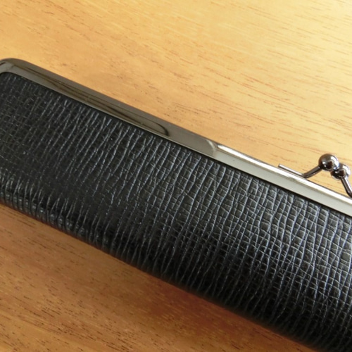 本革のがま口扇子ケース(ブラック） がま口 Niger（ニゲル） 通販