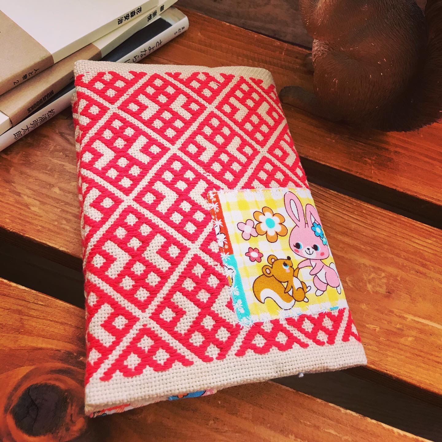 こぎん刺し＊昭和レトロなブックカバー＊文庫本