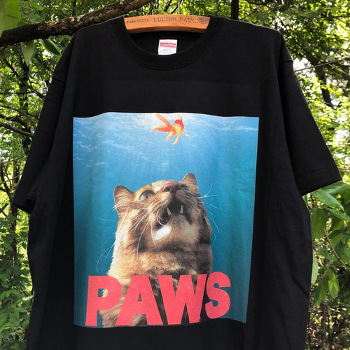 終了】およぐねこ Tシャツ S〜M ベージュ