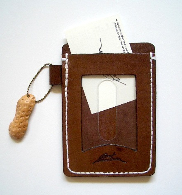 セキセイインコ 革 カードケース インコ 鳥 プレゼント レザー 4枚目の画像