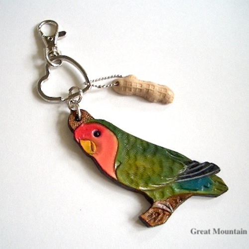 コザクラインコ インコ 革 インコグッズ バッグ チャーム 小桜 鳥