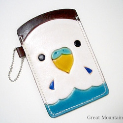 インコ セキセイインコ スマホ ケース レザー 革 鳥 スマートフォン カバー プレゼント 鳥グッズ 1枚目の画像