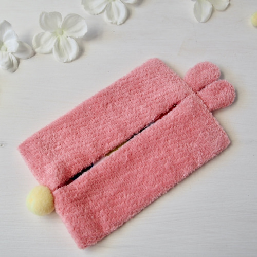 ポケットティッシュケース うさぎちゃん ビビットピンク ティッシュ