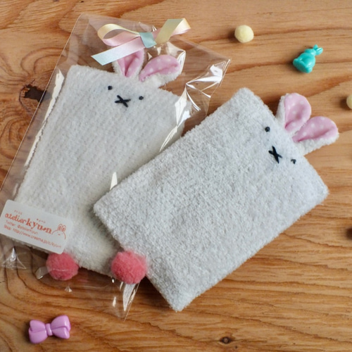 CUNE ポケット付きティッシュ5個用カバー キューン うさぎ