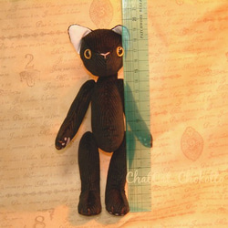 【受注製作】黒猫縫いぐるみ（テディベアタイプ） 3枚目の画像