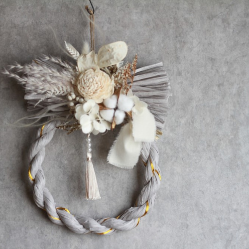 しめ縄リース お正月飾り ナチュラルインテリア 2way 楽天市場】しめ縄 おしゃれ お正月飾り しめ飾り しめ縄リース